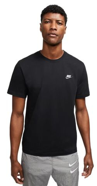 Мужская теннисная футболка Nike Sportswear Club - black/dark grey/white