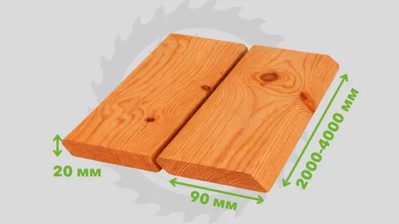 Планкен косой, лиственница, сорт Эконом, 20*90*2000-4000мм