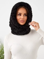 Капор зимний вязаный капюшон на флисе