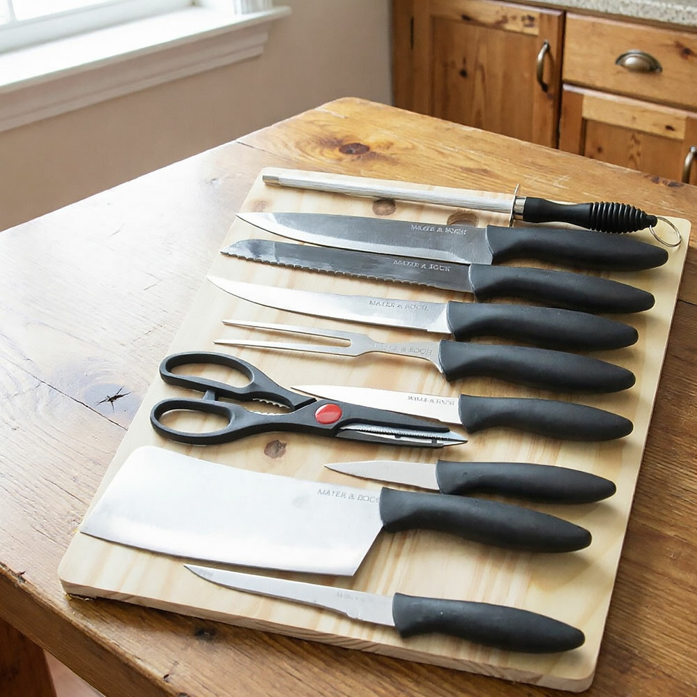 Набор ножей 11 предметов, разделочная доска, МВ 26996