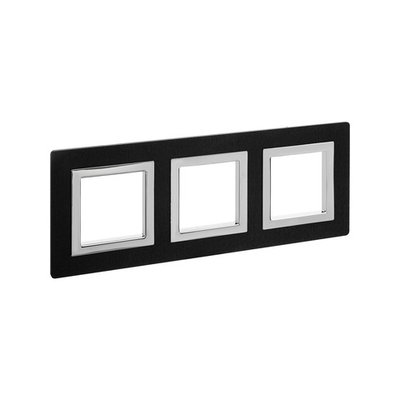 Рамка из алюминия, "Avanti", черная, 3 поста (6 мод.)