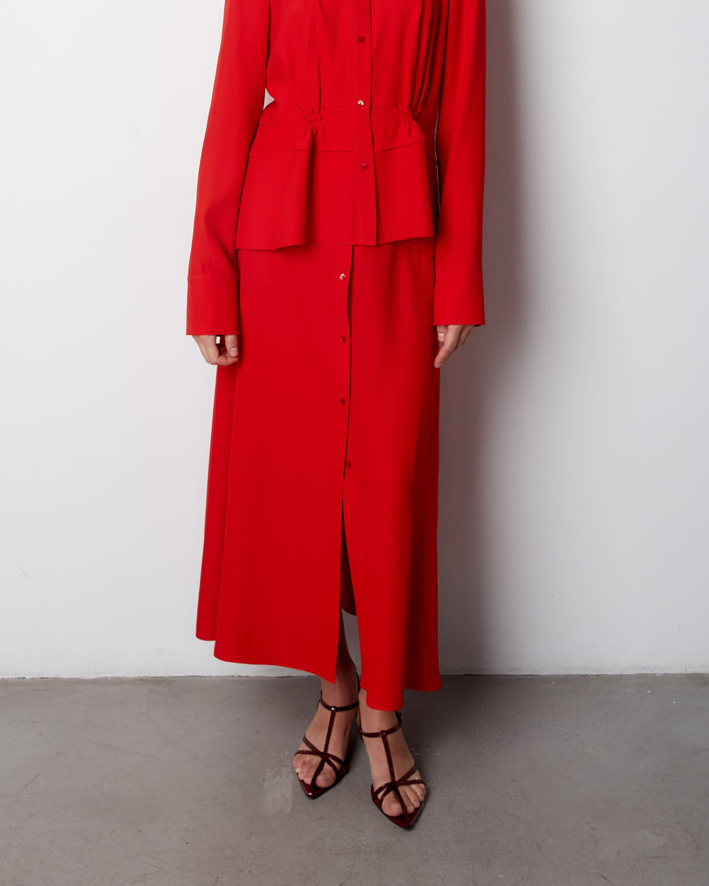 Юбка из смесовой вискозы Александр Маккуин красный