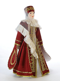 Кукла коллекционная в Кабардинском девичьем праздничном костюме. Кабардинка