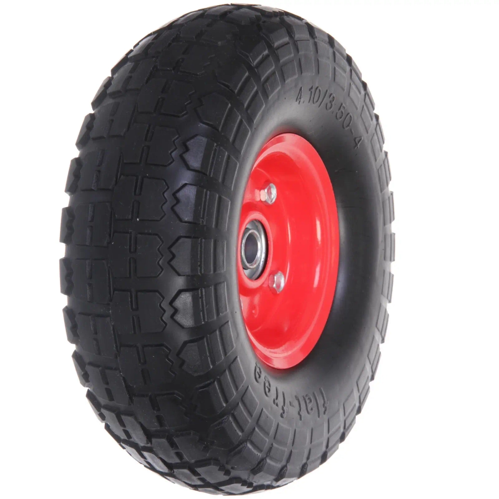 Колесо к тачке 10» 3,50-4 (ось 16мм) вспененный полиуретан