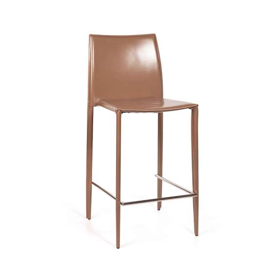 Стул полубарный Rolf, кожа капучино