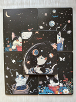 Тетрадь 48 листа А5+.  "Котобезумие", общая, клетка. Формат А5+ (163*203 мм). Арт.120046. С полями. Комплект 5 шт.