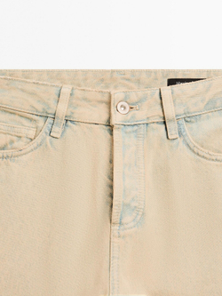 Massimo Dutti Хлопковые джинсы со средней посадкой и широкими штанинами, синий