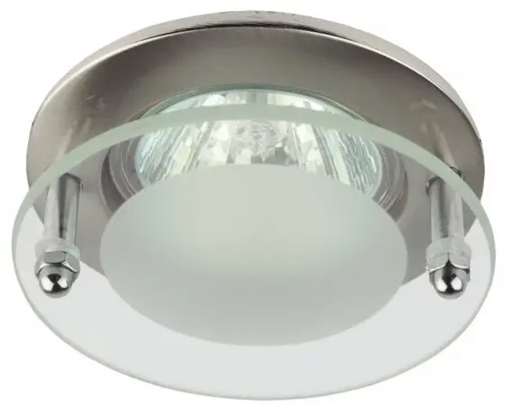 KL15 SN ЭРА литой "с круглым стеклом" MR16,12V, 50W сатин