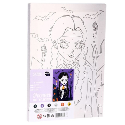 Картина по номерам для детей «Девочка с косичками», 21×15 см