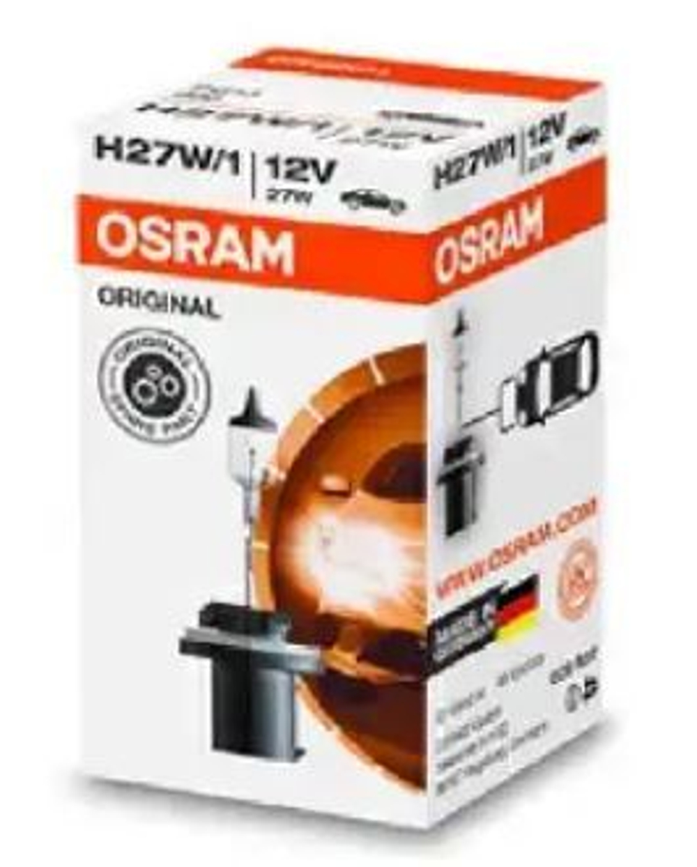 Автолампа H27W1 12V  Osram 880 цоколь прямой (#0-880) ORIGINAL