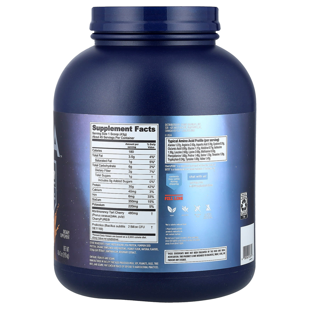 Vega, Sport, растительный протеин премиального качества, арахисовая паста, 1,93 кг (4 фунта, 4,1 унции)