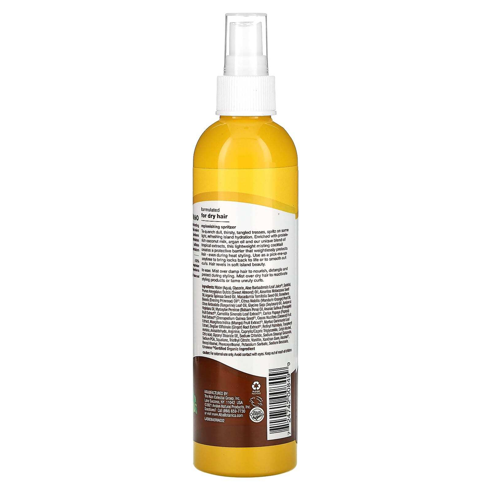 Alba Botanica, More Moisture, несмываемый спрей для сухих волос, кокосовое молоко, 237 мл (8 жидк. унций)