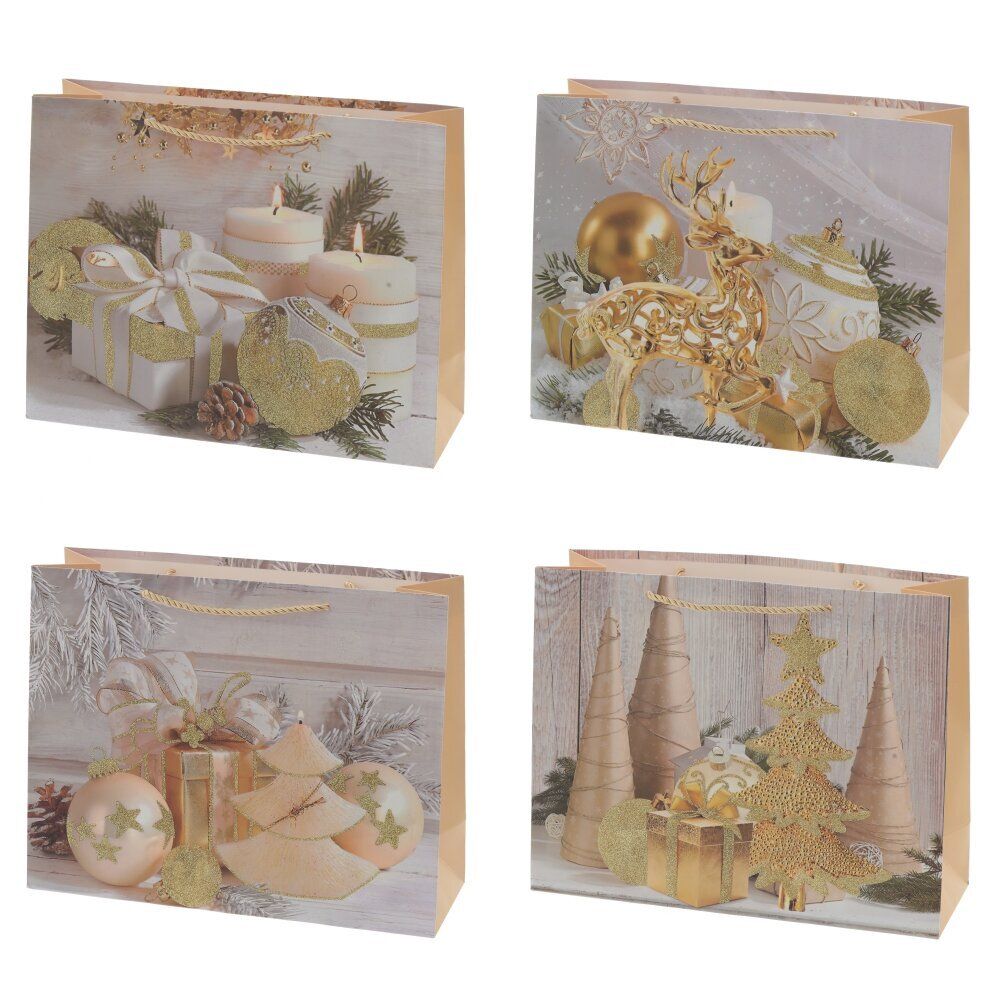 GAEM Пакет подарочный (бумага 210г/м2, блок микс 12шт), L24 W10 H18 см, 4в.