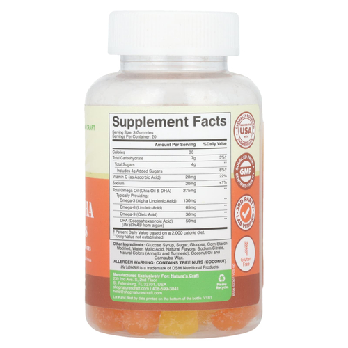 Nature's Craft, жевательные таблетки с омега + ДГК для взрослых, со вкусом лимона и апельсина, 60 жевательных таблеток
