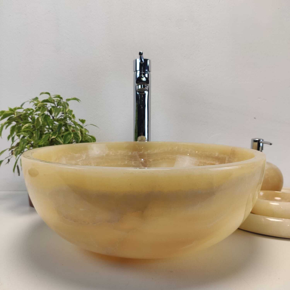 Раковина из оникса Bowl Yellow TinLip BO-61090 40*40*15