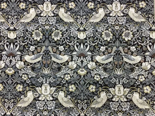 Гобеленовая ткань Земляничные воришки люрекс серый 175 см