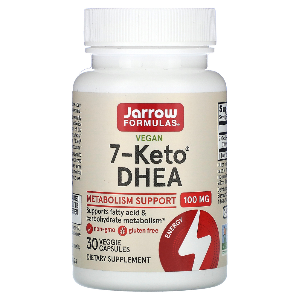 Jarrow Formulas, 7-Keto, ДГЭА, 100 мг, 30 вегетарианских капсул