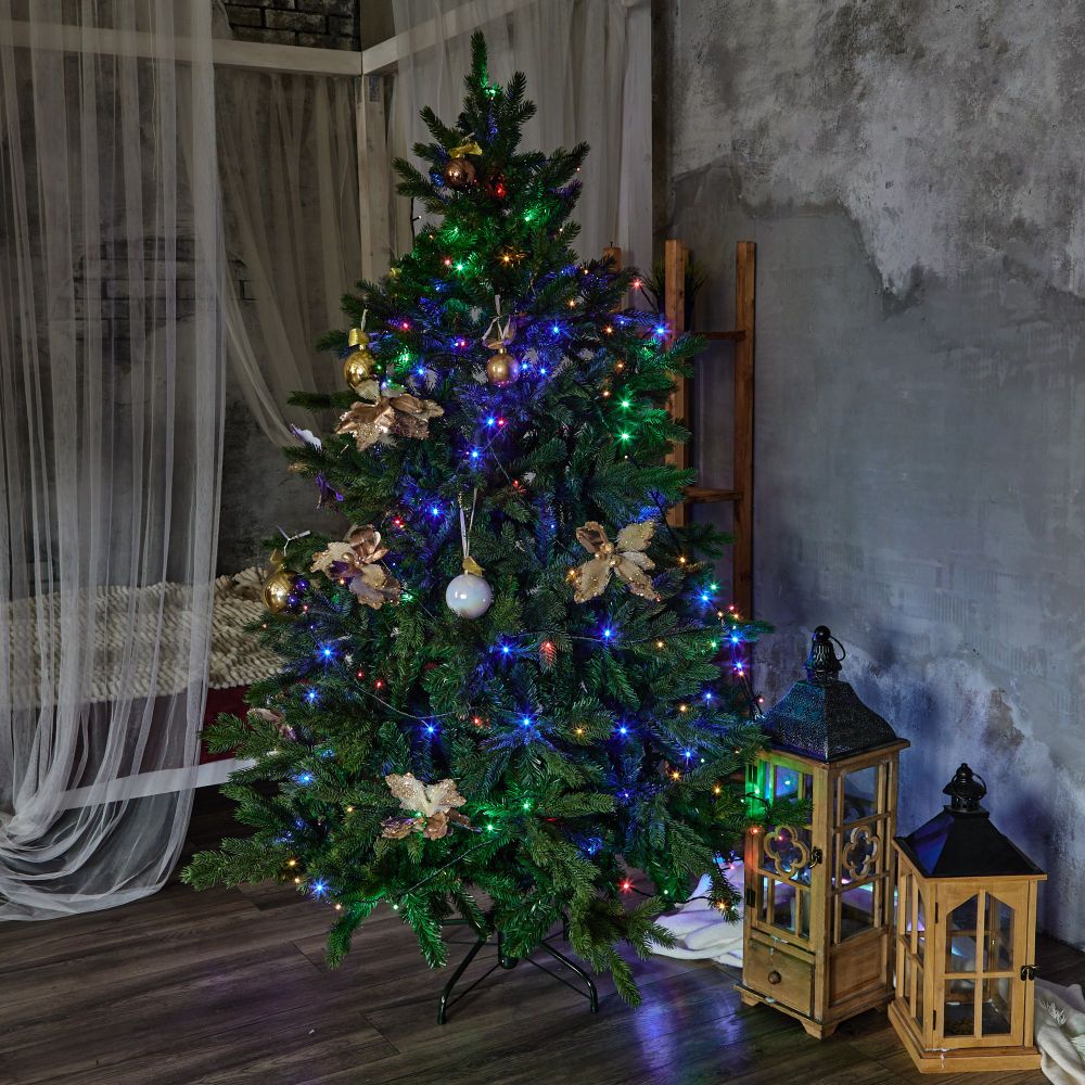 ULD-S10000-1000-DGA MULTI IP20 Гирлянда светодиодная. 100м. 1000 светодиодов. Разноцветный свет. Провод зеленый. ТМ Uniel