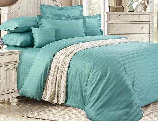 Евро комплект постельного белья Карибский бриз (Королева) Страйп-сатин