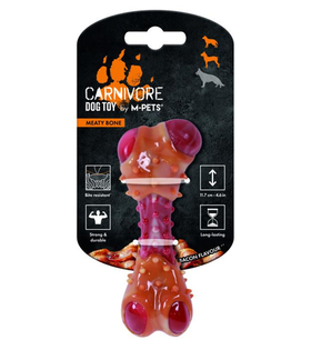 Игрушка для собак Карнивор кость, вкус бекона, красная 11.7x4.7x4см. MPets, Арт.10661499