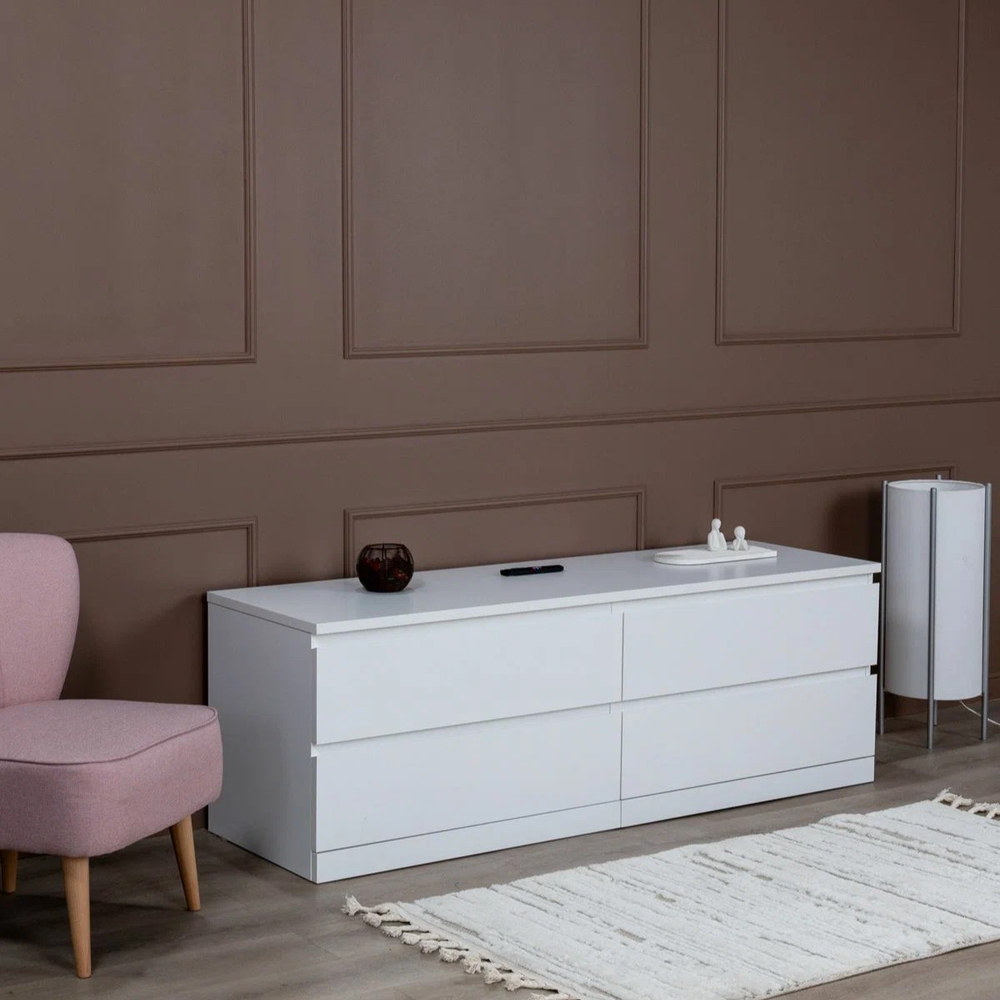 Комод Варма Прайм 4Д, 160x55x48 см, белый