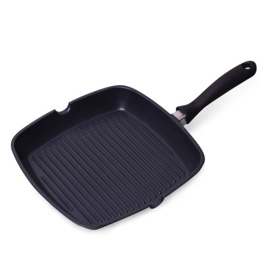 Сковорода-гриль 28х28х4 см с антипригарным покрытием из литого алюминия Kamille