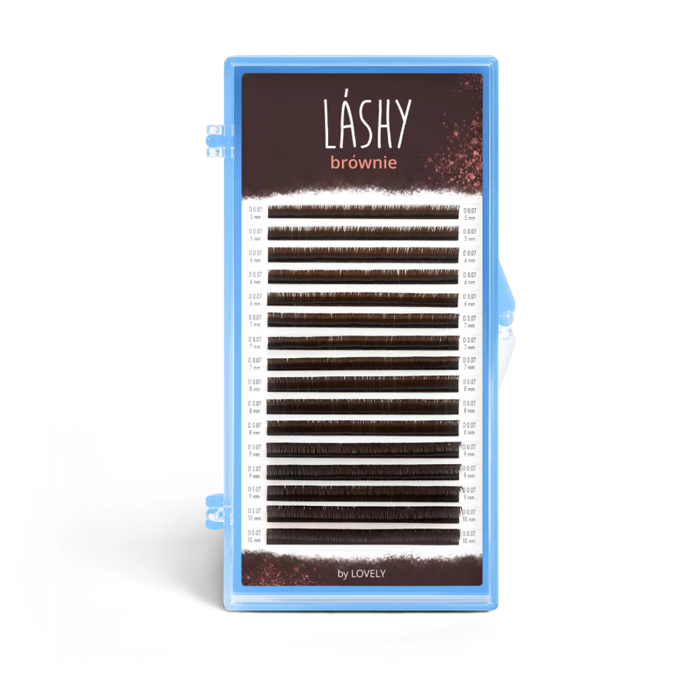 Темно-коричневые ресницы Lashy Brownie MIX - 16 линий