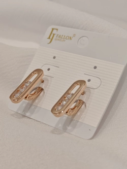 Серьги Fallon «Кристальная дорожка» Gold 18K