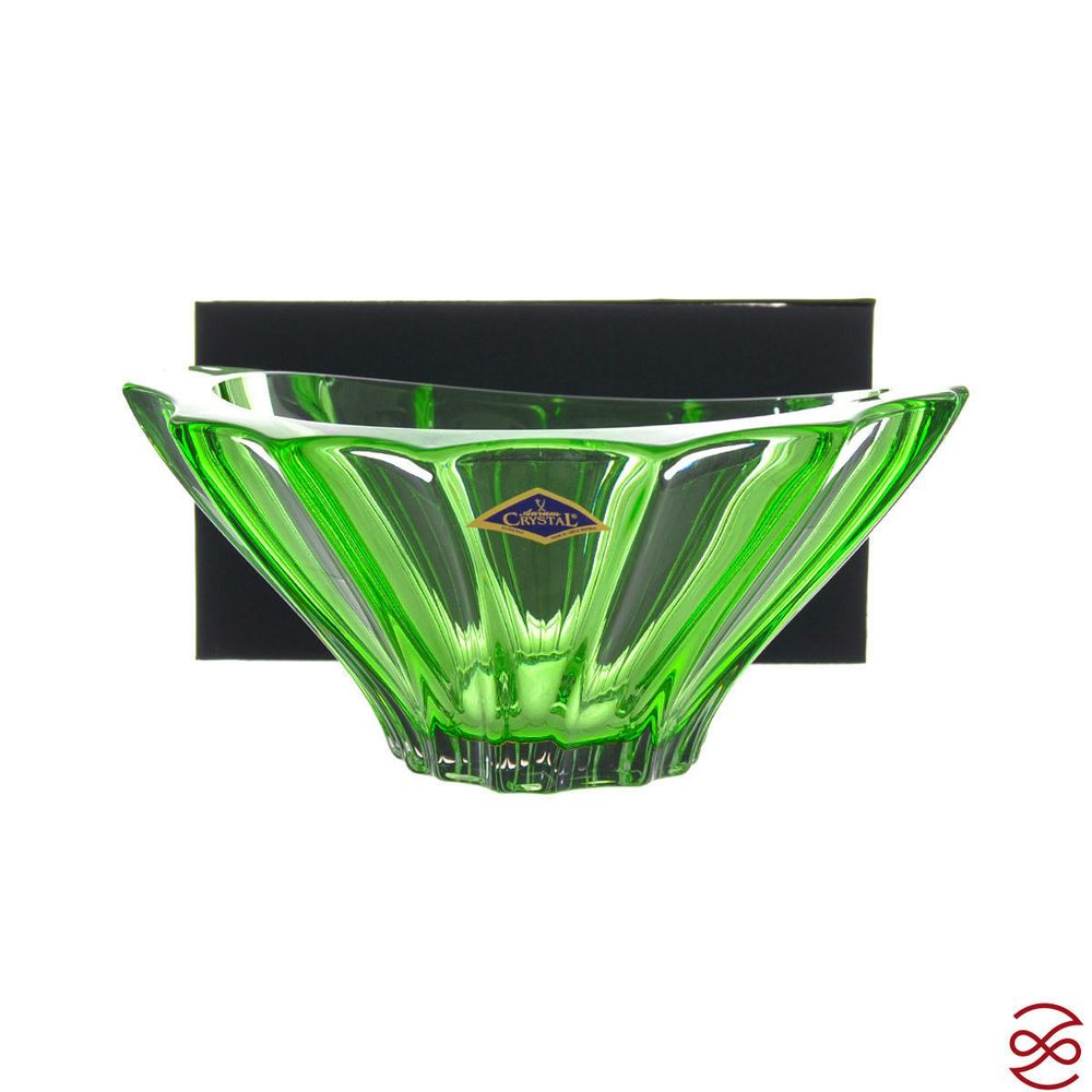 Конфетница Aurum Crystal Plantica 22 см зелен.