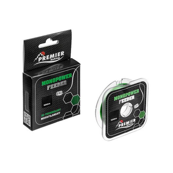 Леска MONOPOWER FEEDER 0,18mm/100m Green Nylon (PR-MF-G-018-100) Premier Fishing