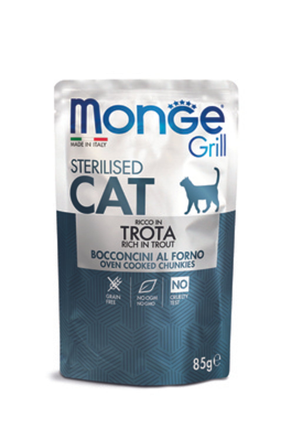 MONGE Grill Pouch Пауч для стерилизованных кошек c итальянской форелью 0,085 кг