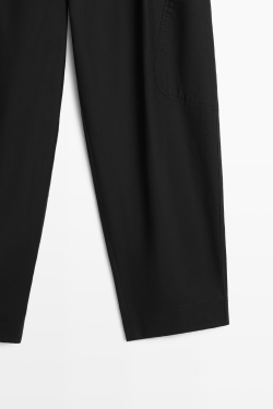 Massimo Dutti Брюки карго barrel fit, черный
