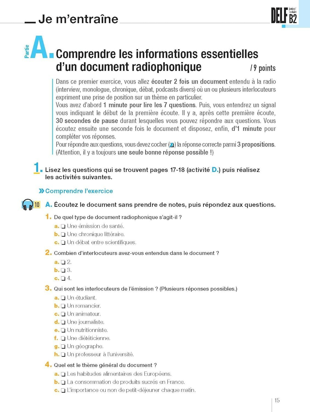 DELF Scolaire et Junior B2 Nouveau format