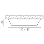 216874 Светильник URBANO SQ LED 20W 1480LM 115G ЧЕРНЫЙ 4000K IP65
