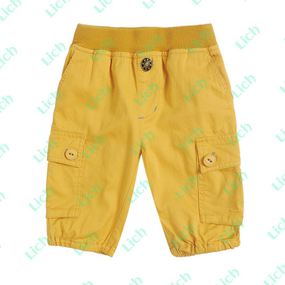 Штаны детские на резинке однотонные с накладными карманами