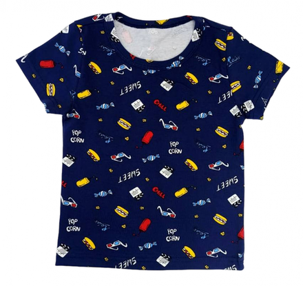 Футболка 412/12 синяя, кино - очки