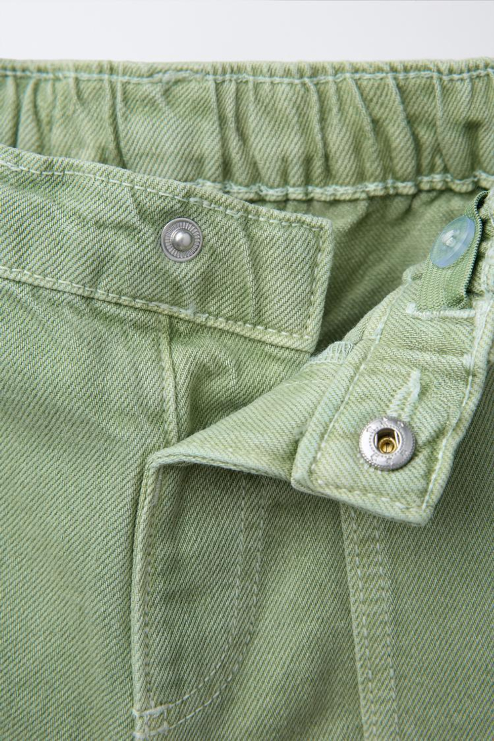 ZARA ШОРТЫ-БЕРМУДЫ ИЗ ТВИЛА, ЗЕЛЕНЫЙ