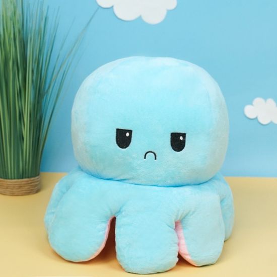 Мягкая игрушка-перевертыш "Осьминожек" розовый-голубой, 50см