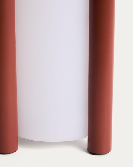 Портативная настольная лампа Leros из полиэтилена и стали терракотового цвета