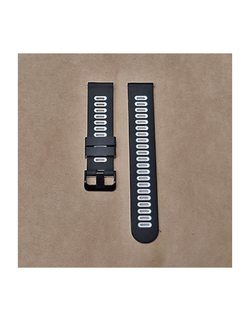 Ремешок двухцветный QuickRelease 20 мм для Garmin Forerunner 55/245/645, Venu, Venu Sq, Venu 2 Plus, Vivoactive 3/5, Vivomove (Черно/Белый)