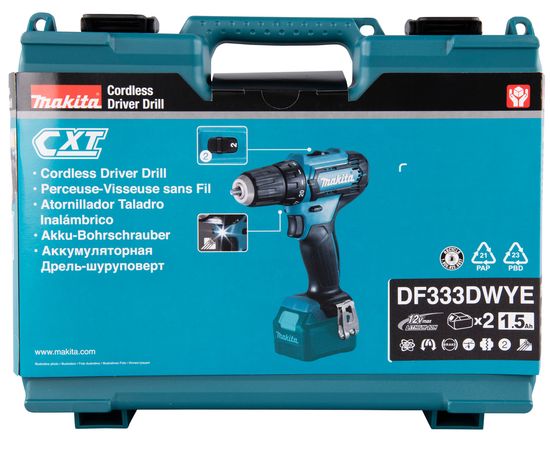 Аккумуляторный шуруповерт "MAKITA" DF333DWYE