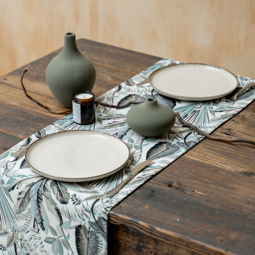 Дорожка сервировочная Ezra серо-зеленая 40х200