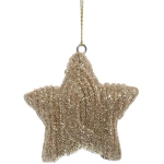 Украшение новогоднее подвесное «Вязаная звёздочка» 5,5 см, шампань