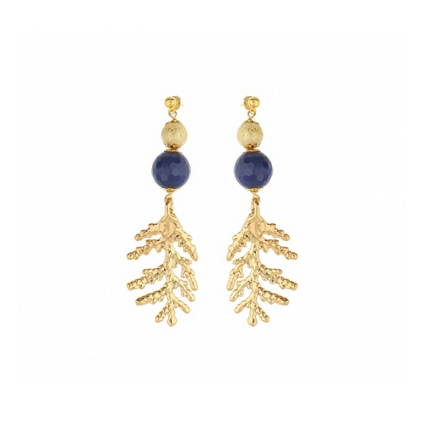 Серьги листья Ester Bijoux Кипарис OR902-G BR