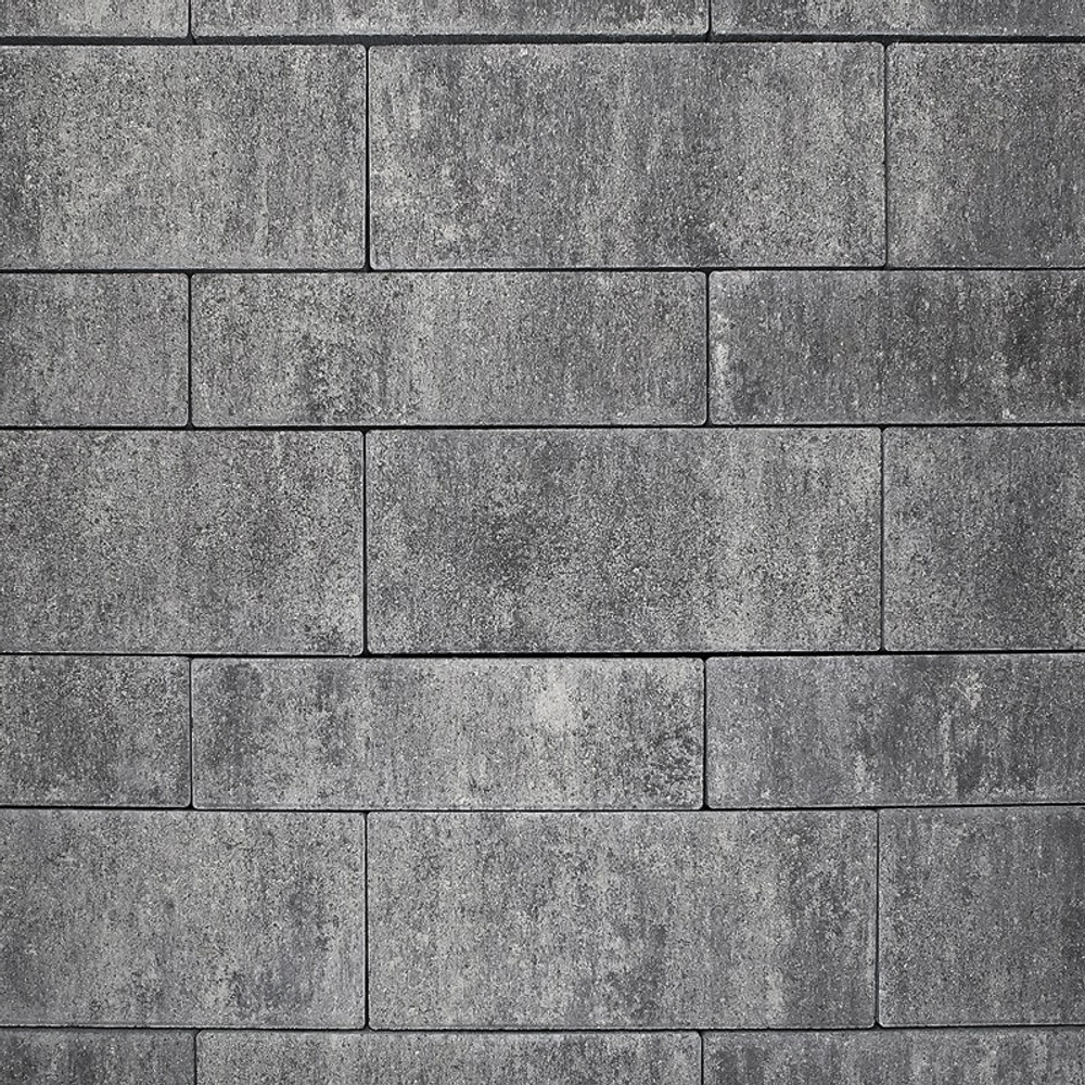 Тротуарная плитка ПАРКЕТ - Листопад гладкий Антрацит, комплект из 4 видов плит