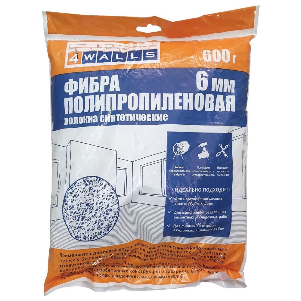 FBV001V Фиброволокно, полипропилен, 6 мм, 600 г, 4Walls