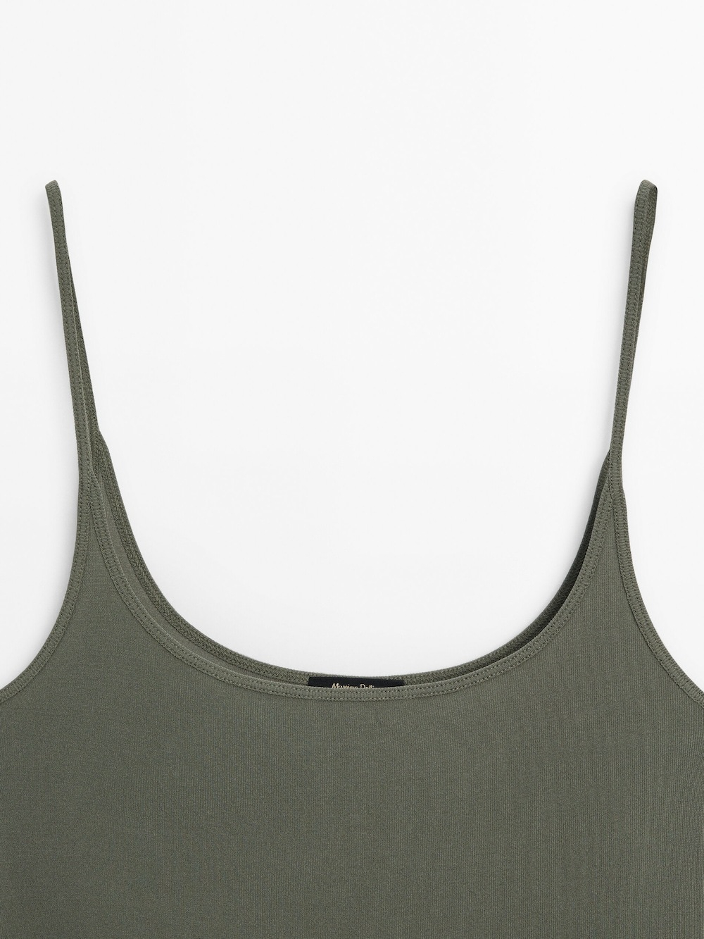 Massimo Dutti Топ из 100% шелка на бретелях, хаки
