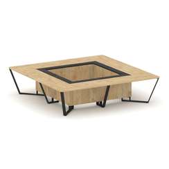 Steel Meet Стол переговорный квадратный KMK-PR.B.SP-16K Тиквуд Светлый/Графит Глянец/Металл Черный 3