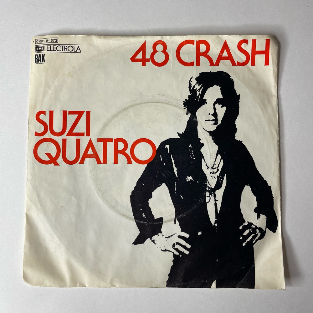 Винтажная виниловая пластинка 7 дюймов (маленькая пластинка) Suzi Quatro 48 Crash (Германия 1973)