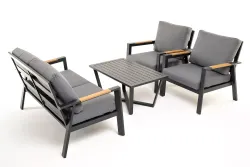 "Орхидея" лаунж-зона 4-местная из алюминия, цвет темно-серый